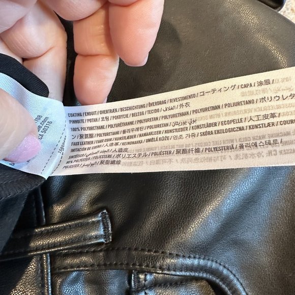 Abercrombie & Fitch Pants Vegan Leather Ankle Straight Ultra High Sz 18S/P Curve - Picture 12 of 12